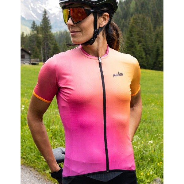 New Turin 2006 Radtrikot Damen kurzarm pink/orange (E22-4100)