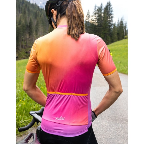New Turin 2006 Radtrikot Damen kurzarm pink/orange (E22-4100)
