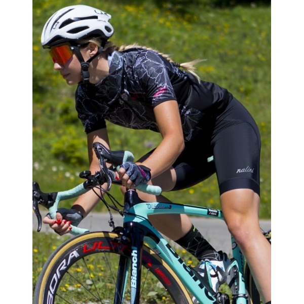 TURIN 2006 Radtrikot Damen kurzarm schwarz (E21-4000)