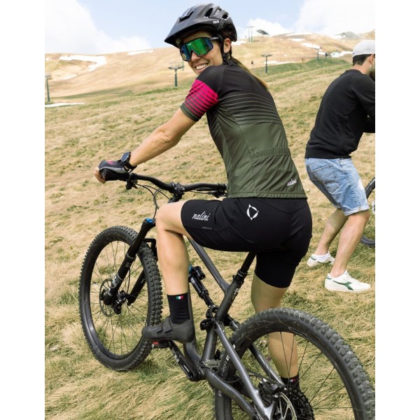 Cross Lady Radtrikot Damen kurzarm dunkelgrün/schwarz (E22-4400)