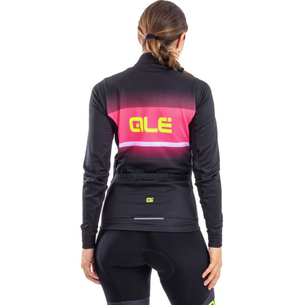 Alé BLEND LADY Radtrikot Damen langarm schwarz/neonpink