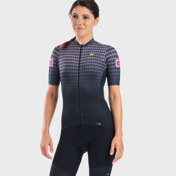 ALE BULLET LADY Radtrikot Damen kurzarm schwarz/pink