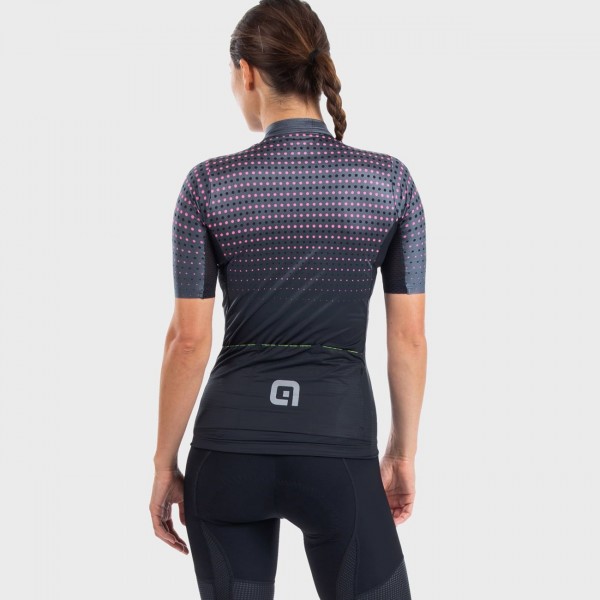 ALE BULLET LADY Radtrikot Damen kurzarm schwarz/pink