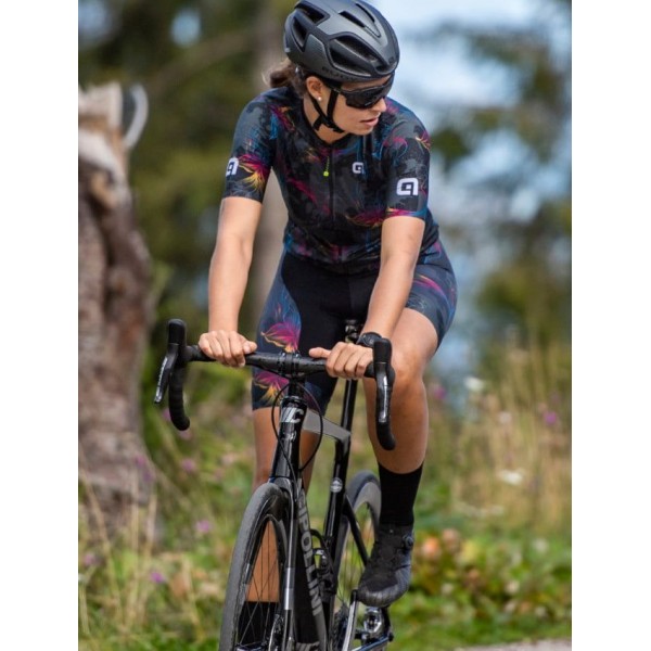 ALE CHIOS LADY Radtrikot Damen kurzarm schwarz