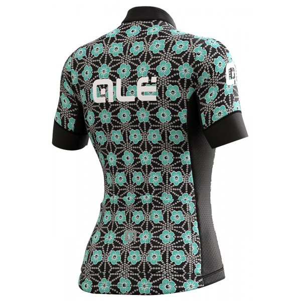 ALE GARDA LADY Radtrikot Damen kurzarm schwarz/celeste