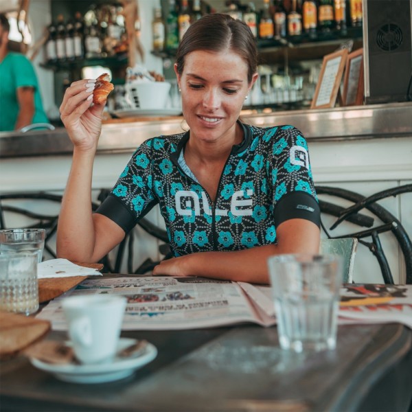 ALE GARDA LADY Radtrikot Damen kurzarm schwarz/celeste