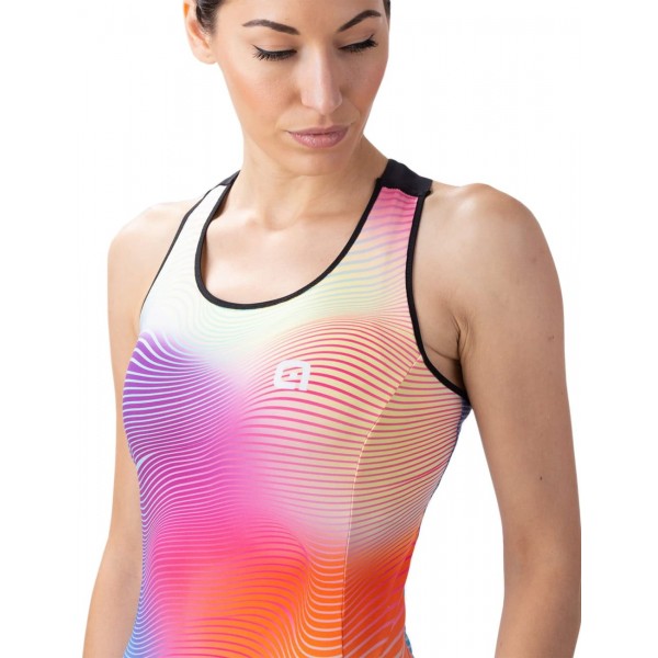 ALE ONDA LADY TOP Radtrikot Damen ärmellos rosa/blau
