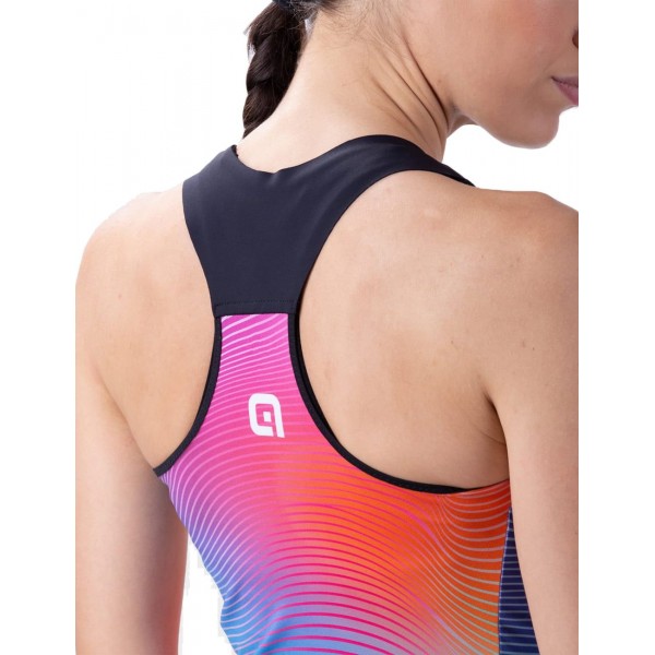 ALE ONDA LADY TOP Radtrikot Damen ärmellos rosa/blau