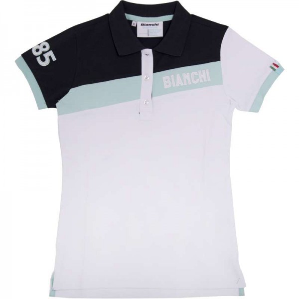 CELESTE STRIPE Damen Poloshirt weiß blau