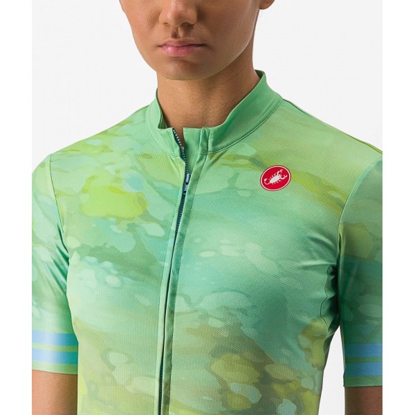 MARMO Radtrikot Damen kurzarm grün-blau (multicolor baby blue)