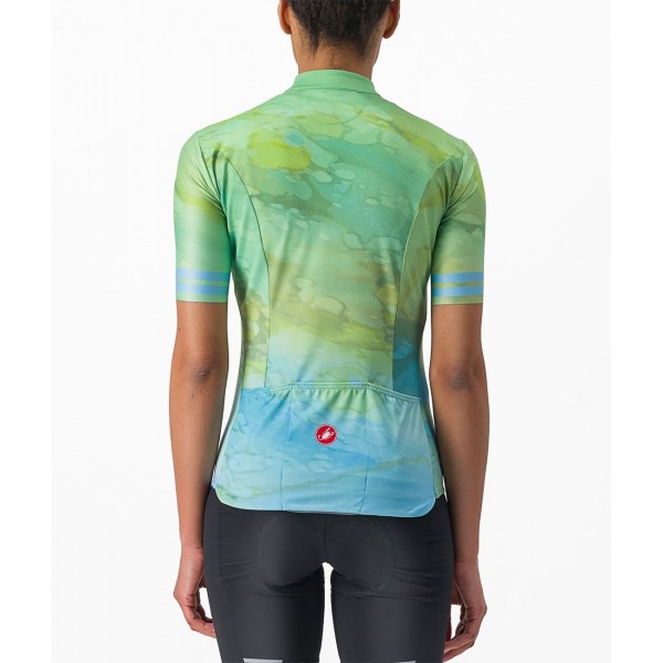 MARMO Radtrikot Damen kurzarm grün-blau (multicolor baby blue)