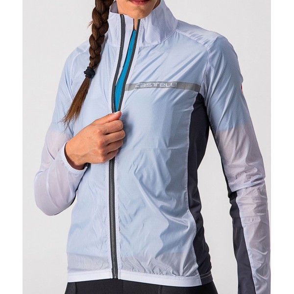 SQUADRA STRETCH W JACKET-Damen Fahrrad Windjacke silber-grau