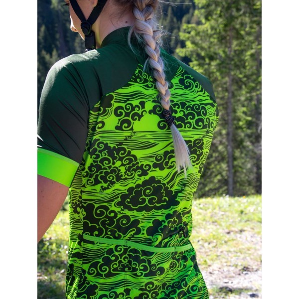 BEIJING 2008 Radtrikot Damen kurzarm grün (E21-4449)