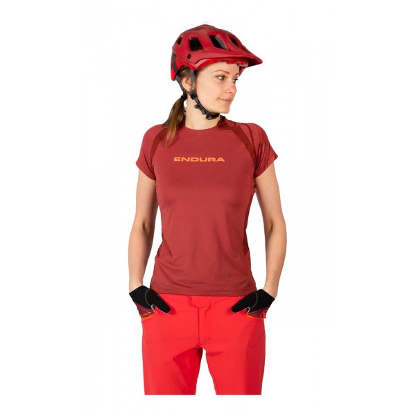 WMS SINGLETRACK Radtrikot Damen kurzarm weinrot (E6169CC)