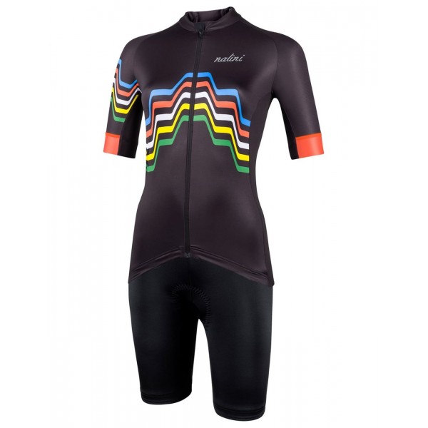 Damen Radsport-Set (Radtrikot New Beijing 2008+Radhose Cortina 1956) schwarz (E22)
