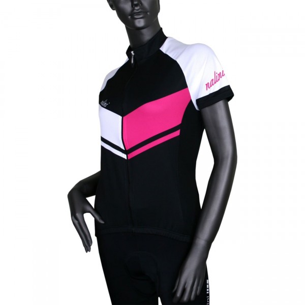 Fabulosa Lady Jersey Radtrikot Damen kurzarm schwarz/pink (E23-5700)