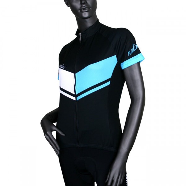 Fabulosa Lady Jersey Radtrikot Damen kurzarm schwarz/türkis (E23-5230)