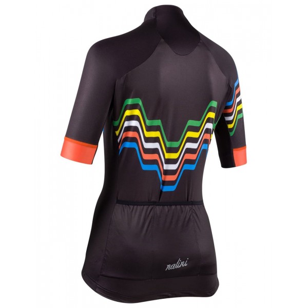 New Beijing 2008 Radtrikot Damen kurzarm schwarz (E22-4000)