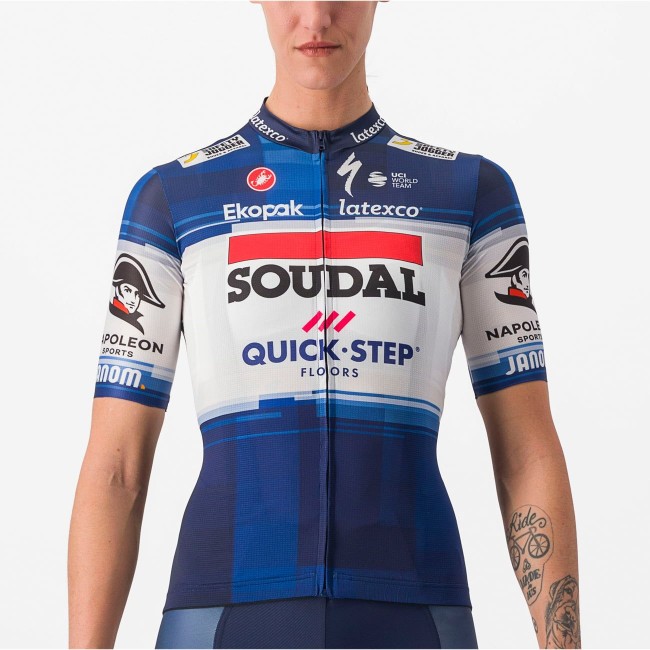 Soudal Quick-Step 2023 Competizione Radtrikot Damen kurzarm-Radsport-Profi-Team Soudal Quick-Step 2023 Competizione Radtrikot Damen kurzarm-Radsport-Profi-Team