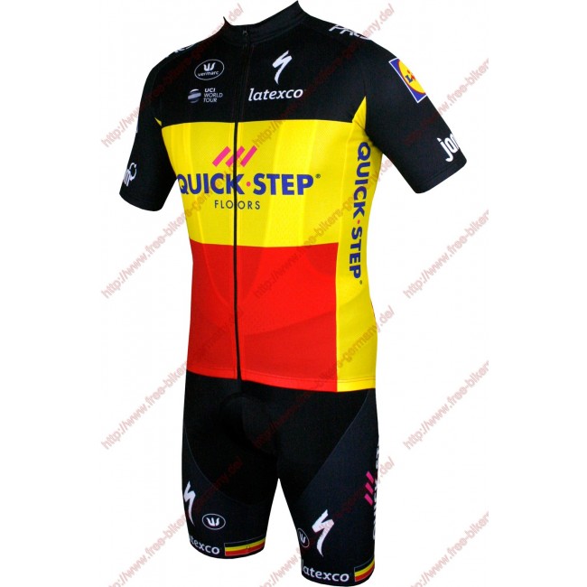 Radsport Quick Step Floors Belgium Champion 2018 Radbekleidung Satz Trikot Kurzarm+Trägerh Radtrikot Kaufen Radsport Quick Step Floors Belgium Champion 2018 Radbekleidung Satz Trikot Kurzarm+Trägerh Radtrikot Kaufen