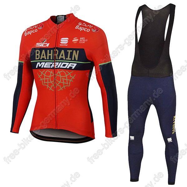 Profiteam 2018 BAHRAIN MERIDA Pro Fahrradbekleidung Trikot Langarm+Lang Tr Radtrikot Kaufen