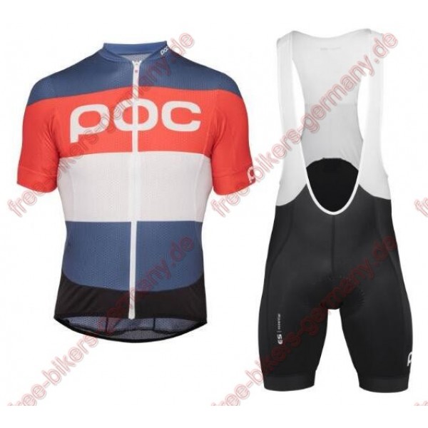 Profiteam 2018 POC Essential prismane multi red Radbekleidung Satz Trikot Kurzarm+Trägerhosen Sets Radtrikot Kaufen