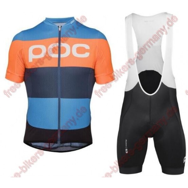 Profiteam 2018 POC Essential furfural multi Blau Radbekleidung Satz Trikot Kurzarm+Trägerhosen Sets Radtrikot Kaufen