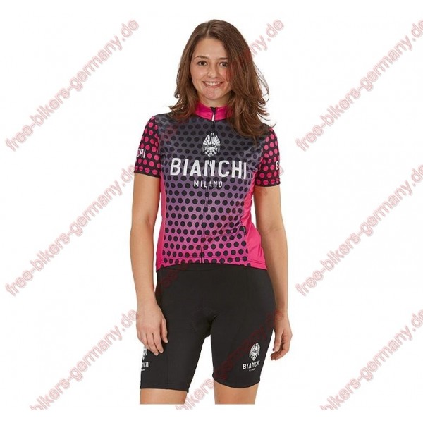 Profiteam 2018 Bianchi Milano Gravina pink Damen Fahrradbekleidung Trikot Kurzarm+Radhose Radtrikot Kaufen