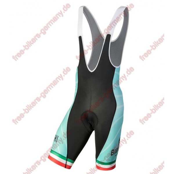 Profiteam 2018 Bianchi Milano Tiera Blau schwarz Trägerhosen Set 58696AK Radtrikot Kaufen