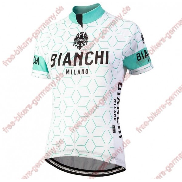 Profiteam 2018 Bianchi Milano Nevola Weiß Damen Trikot Kurzarm 59428YU Radtrikot Kaufen