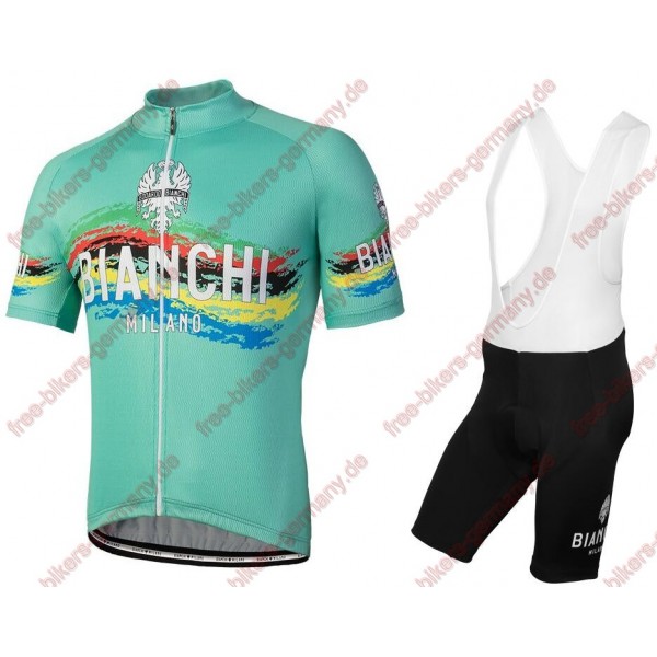 Profiteam 2018 Bianchi Milano Radbekleidung Satz Trikot Kurzarm+Trägerhosen Sets Radtrikot Kaufen