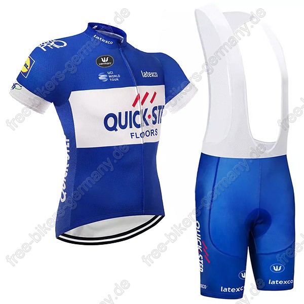 Quick Step Floors blau Radbekleidung Satz Trikot Kurzarm+Trägerhosen  Radtrikot Kaufen