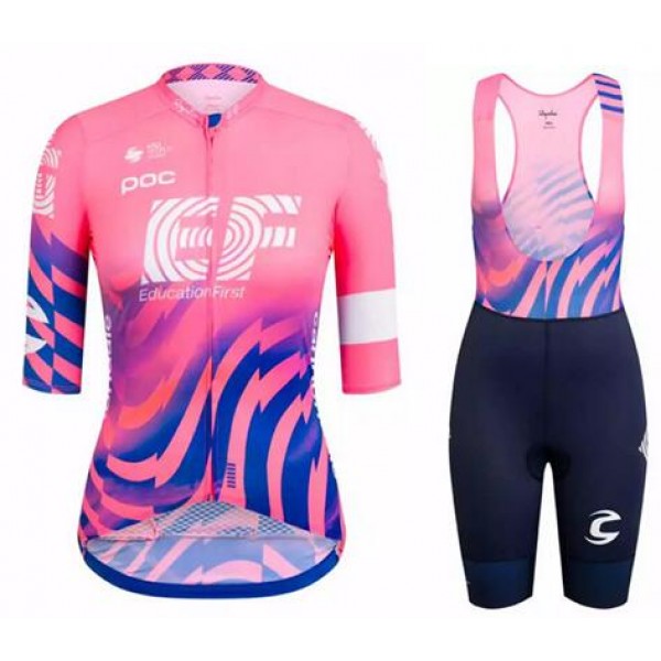 Fahrradbekleidung Radsport 2020 Damen EF Education First Radbekleidung Satz Trikot Kurzarm+Trägerhosen Se Radtrikot Kaufen