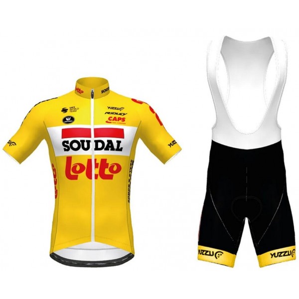 Fahrradbekleidung Radsport 2020 Lotto Soudal TdF Radbekleidung Satz Trikot Kurzarm+Trägerhosen Set Outlet Ge Radtrikot Kaufen