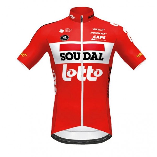 Fahrradbekleidung Radsport 2020 Lotto Soudal TdF Trikot Kurzarm Outlet rot We Radtrikot Kaufen