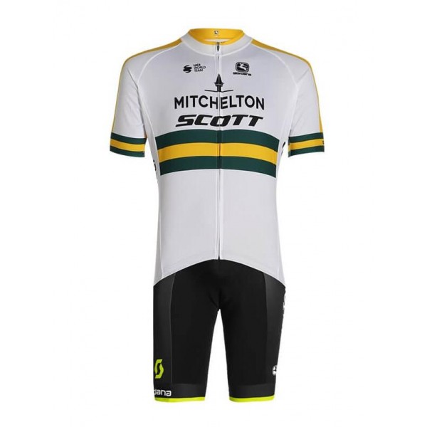 Fahrradbekleidung Radsport 2020 MITCHELTON SCOTT Australian Champion Radbekleidung Satz Trikot Kurzarm+Trägerhosen S Radtrikot Kaufen