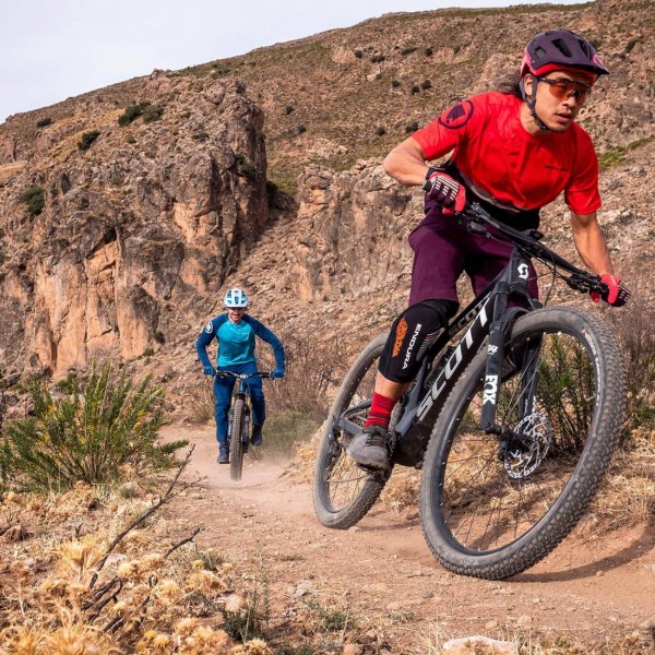 SINGLETRACK Radtrikot langarm MTB/Freeride blau