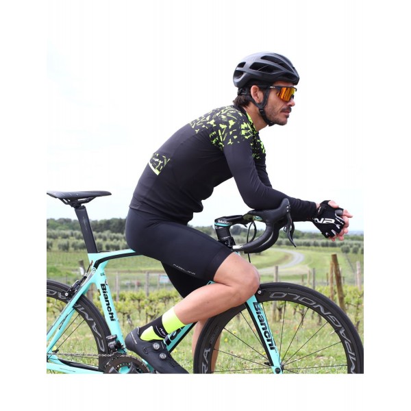 PYONGCHANG 2018 Radtrikot langarm schwarz/gelb (E20-4000)