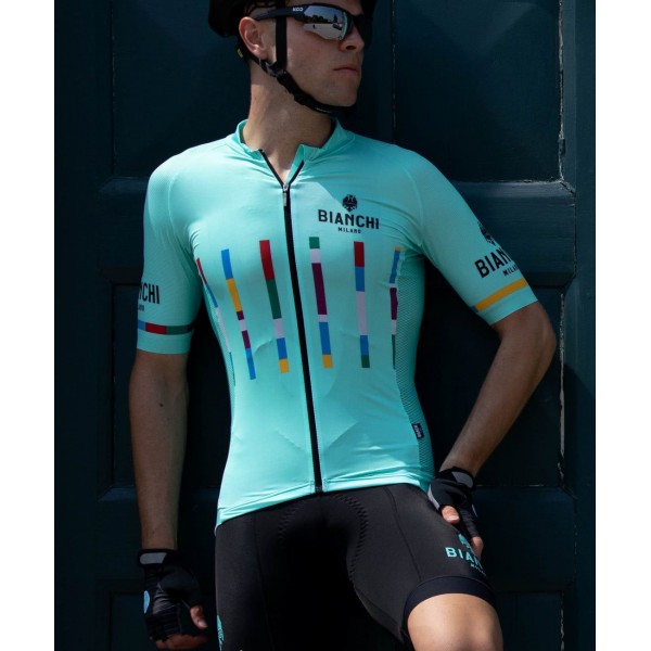 FANACO Radtrikot kurzarm celeste