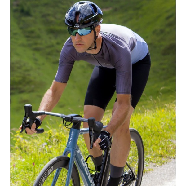 Ergo Fit Jersey Radtrikot kurzarm grau/blau