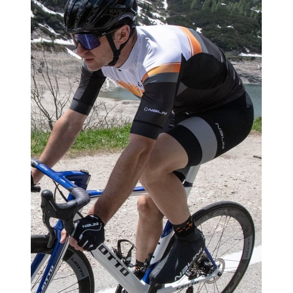 New Speed Radtrikot kurzarm grau/orange/weiß