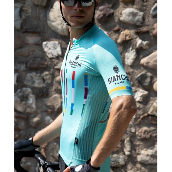 FANACO Radtrikot kurzarm celeste