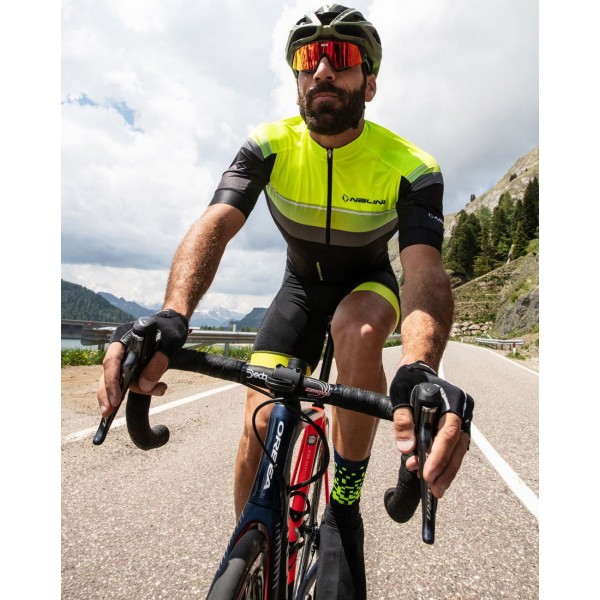 New Speed Radtrikot kurzarm schwarz/neongelb