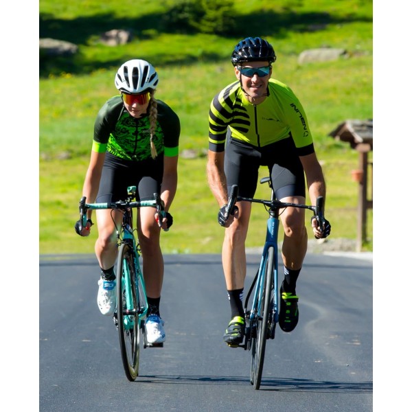 Stripes Jersey Radtrikot kurzarm gelbgrün Stripes Jersey Radtrikot kurzarm gelbgrün