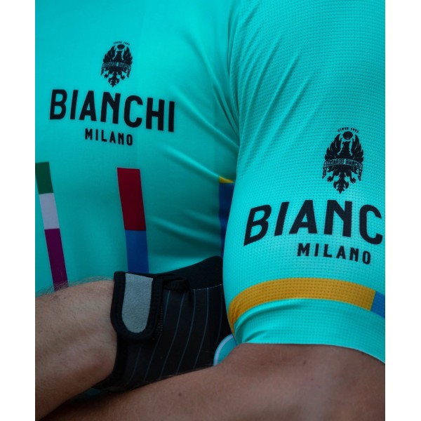 FANACO Radtrikot kurzarm celeste