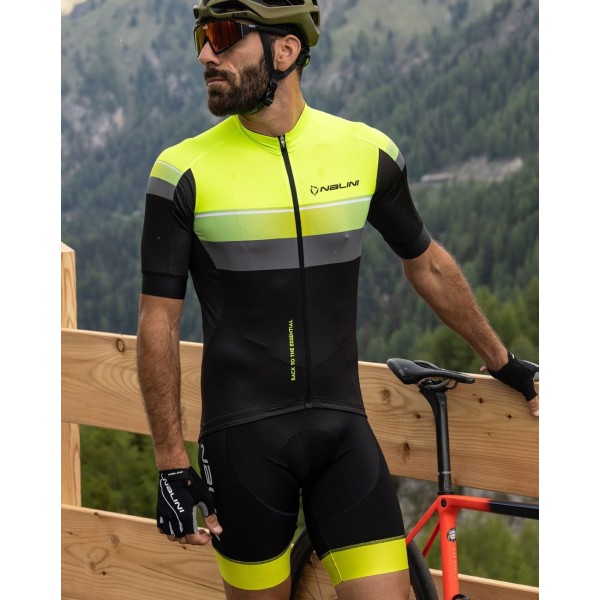New Speed Radtrikot kurzarm schwarz/neongelb