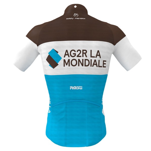AG2R La Mondiale 2019 Radtrikot kurzarm (langer Reißverschluss)-Radsport-Profi-Team