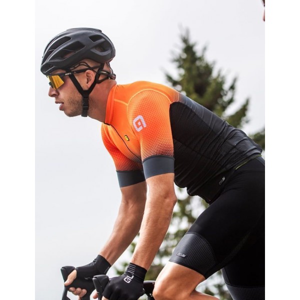 ALE GRADIENT Radtrikot kurzarm schwarz/neonorange