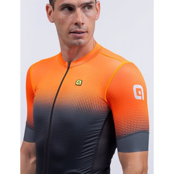 ALE GRADIENT Radtrikot kurzarm schwarz/neonorange