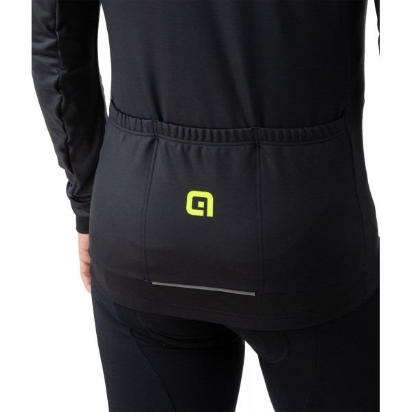 ALE READY Radtrikot langarm schwarz/neongelb